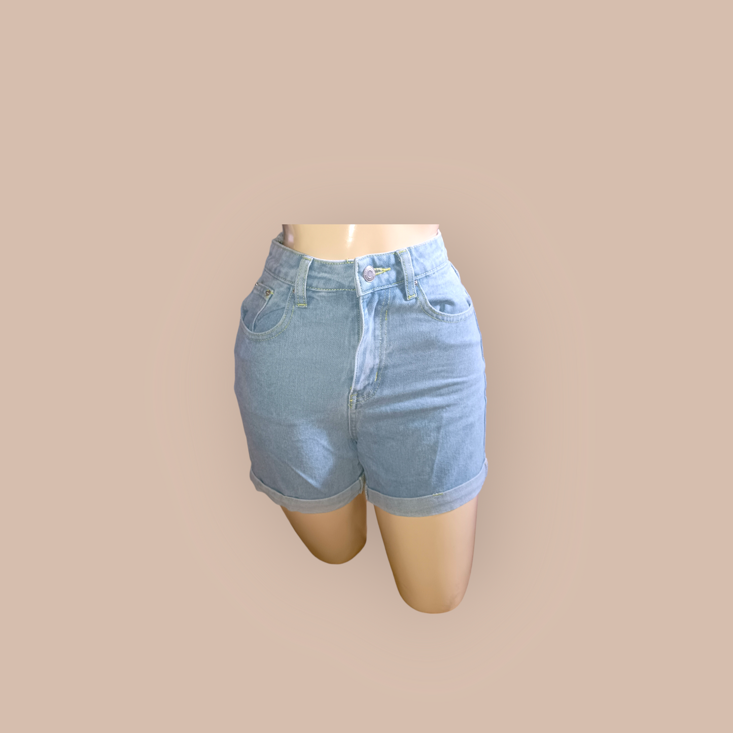 Acid wash denim short