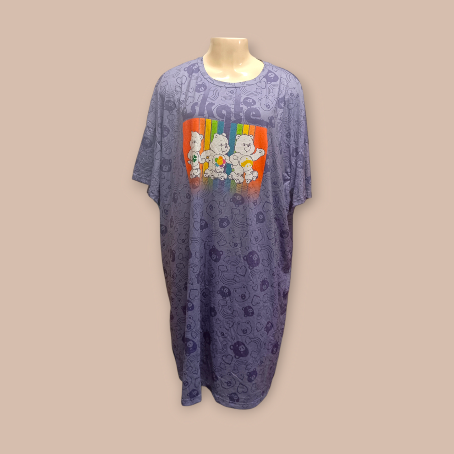 Care Bears Plus Size & Heart Print Drop Tee Dress