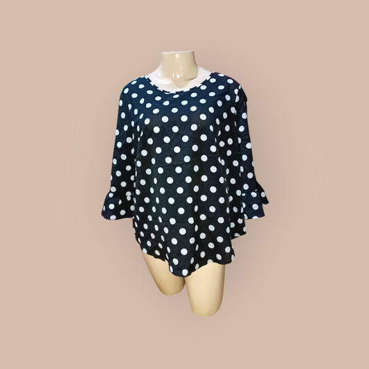 Plus size polka dotted blouse