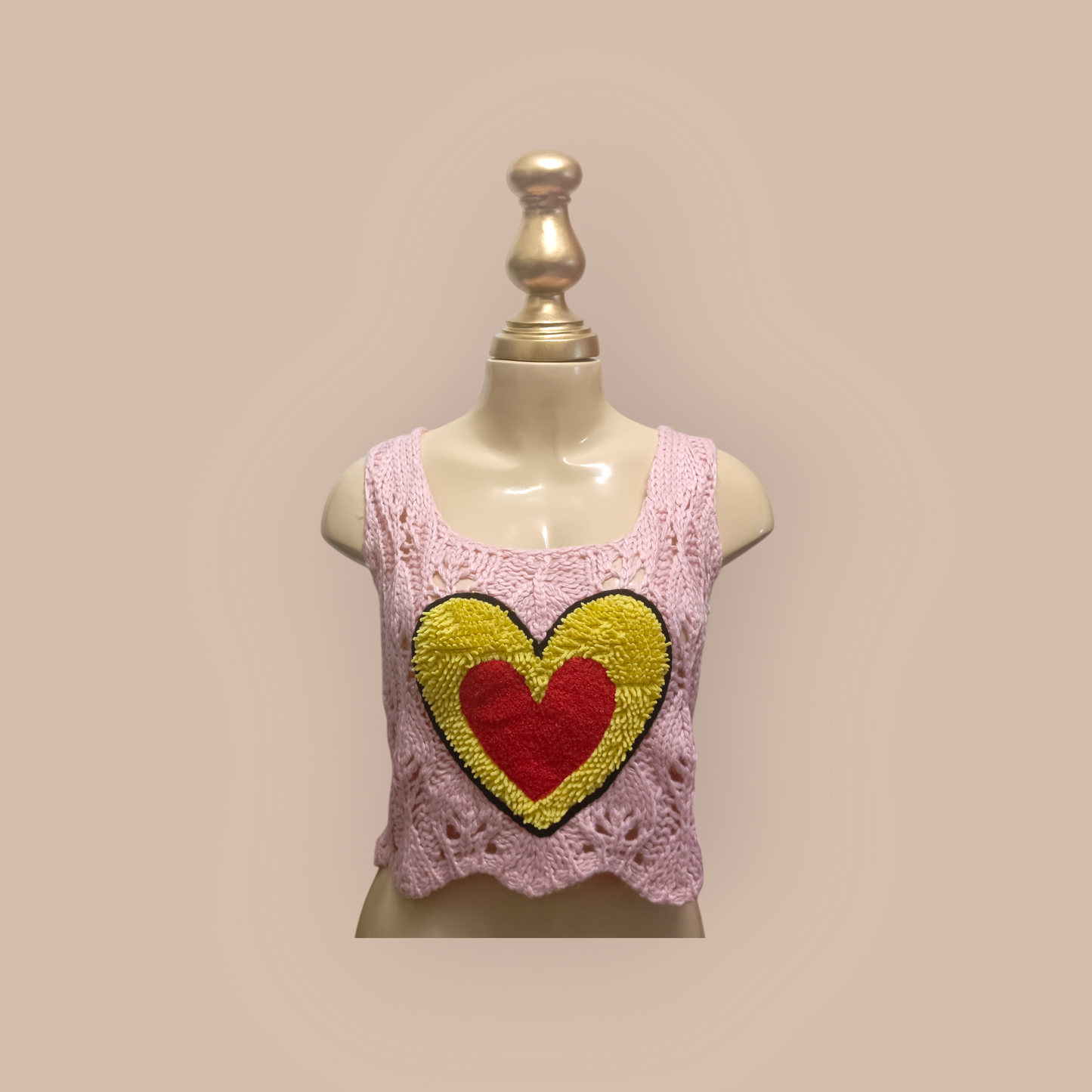 Heart designed pink beach top