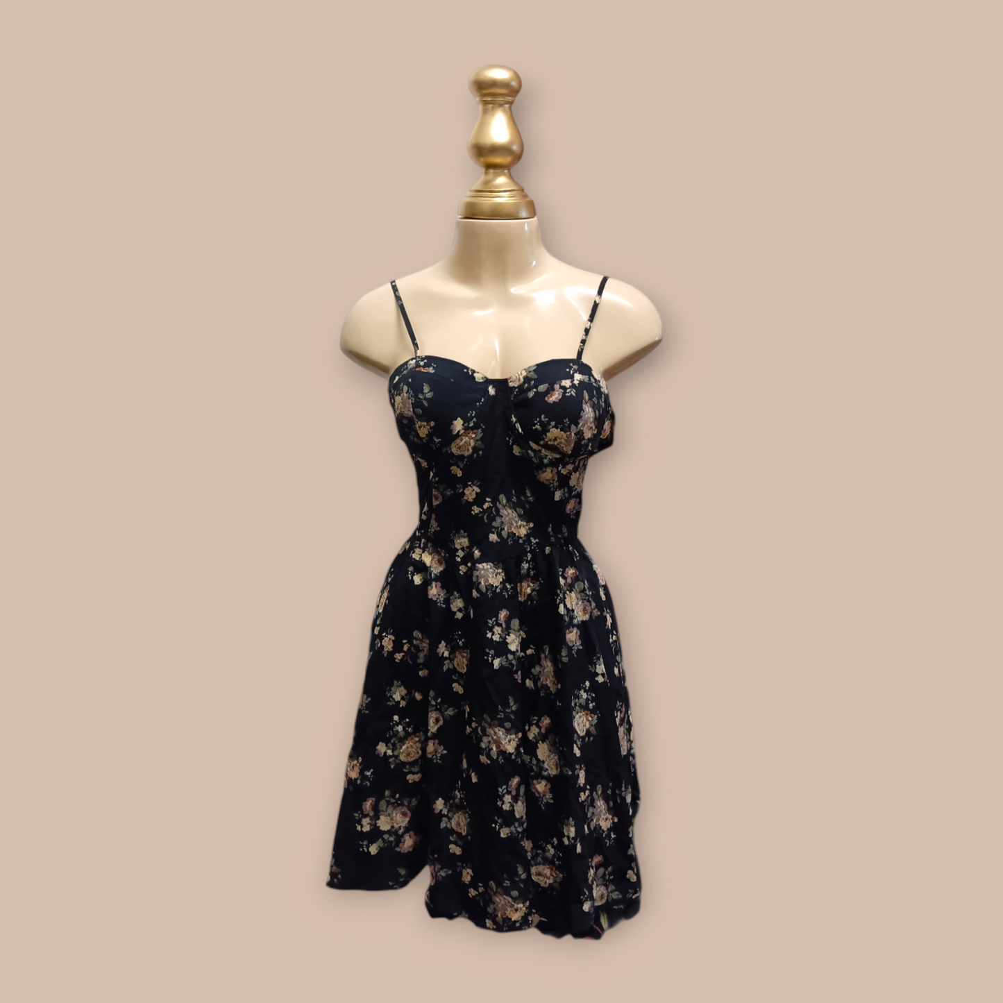 Floral Print Adjustable Elastic Waist Camisole Dress