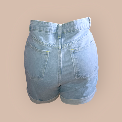 Acid wash denim short