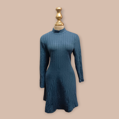 Blue Square neck dress